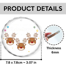 Christmas Reindeers - Customized Personalized Glass Ornament - Christmas Gift For Family