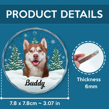 Custom Photo Snowy Pet Lover- Customized Personalized Glass Ornament - Christmas Gift For Pet Lover