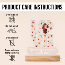 Couple Romantic Love Custom Flower - Customized Personalized 3D LED Light - Thoughtful Gift for her, Gift for him