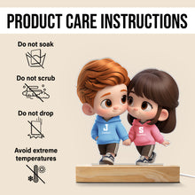 3D Cute Cartoon Couple - Personalized Customized 3D LED Light - Gift For Couple, Anniversary