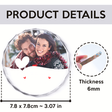 Custom Photo First Christmas As Mr & Mrs Couples - Customized Personalized Glass Ornament - Gift For Couple