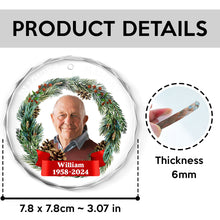 Custom Photo In Loving Memory - Customized Personalized Glass Ornament - Gift For Loving Memory