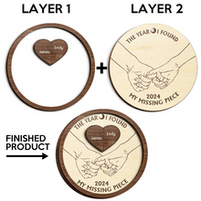 The Year I Found My Missing Piece - Personalized 2-Layered Wooden Ornament - Gift For Couple