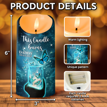 Blue Butterflies Starry Night - Personalized Candle LED Light - Memorial Gift For Family Members