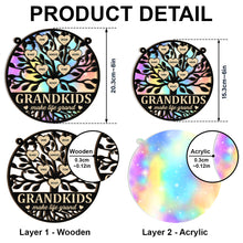 Grandkids Make Life Grand - Personalized Acrylic Window Suncatcher Ornament - Gift For Family Grandma Grandpa Grandparents