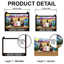 Besties Forever - Personalized Acrylic Window Suncatcher Ornament - Gift For Besties, Sisters