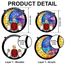 I Love You To The Moon Back - Personalized Acrylic Window Suncatcher Ornament - Gift For Grandma, Grandkids