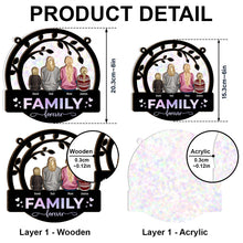 Family Forever - Personalized Acrylic Window Suncatcher Ornament - Christmas Gift For Family Members