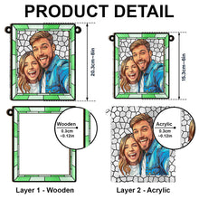 Custom Photo Stained Glass - Personalized Acrylic Window Suncatcher - Gift For Family, Couple, Pet Lovers