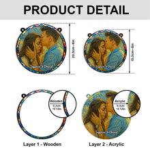 Custom Couple Photo Starry Night - Personalized Acrylic Window Suncatcher Ornament - Gift For Couple, Him, Her