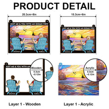 Couple Beach You & Me With An Ocean View - Personalized Acrylic Window Suncatcher Ornament - Gift For Couple
