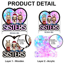 Sisters Besties - Personalized Window Suncatcher Ornament - Gift For Besties, Sisters