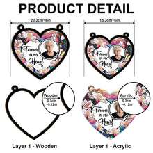 Custom Photo Forever In Our Hearts - Personalized Acrylic Window Suncatcher Ornament - Gift For Memorial