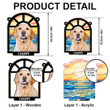 Custom Photo Always In Our Heart - Personalized Acrylic Window Suncatcher Ornament - Gift For Dog Lover