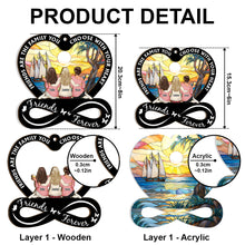 Friends Are The Family - Personalized Acrylic Window Suncatcher Ornament - Gift For Besties, Sisters