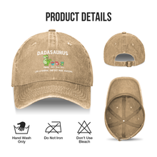 Dadasaurus Like a normal Dad but more Awesome Family Gift Personalized Custom Washed Baseball Cap