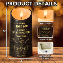 I Met You I Liked You I'm Keeping You Forever Yours - Personalized Candle LED Light - Gift For Couples, Lovers