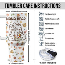 Mama Bear Hugging - Customized Personalized 40oz Tumbler - Family Gift For Mom Mother Daughter Son