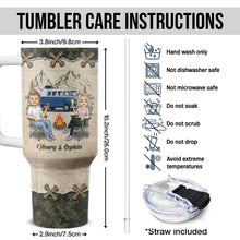 In The Middle Of Nowhere, We Stay Together - Personalized Custom 40 OZ Stainless Steel Tumbler With Handle - Gift For Couple