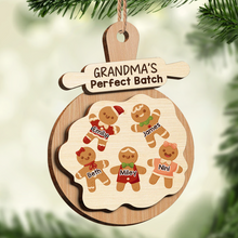 Chrismas Cookie Grandma's Perfect Batch - Personalized 2-Layered Wooden Ornament Christmas Family Gifts