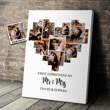 Custom Photo First Christmas As Mr & Mrs - Personalized Customized Canvas - Gifts For Couple