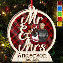 Couple Christmas - Customized Personalized Acrylic Wooden Ornament - Christmas Gift For Couple Husband Wife