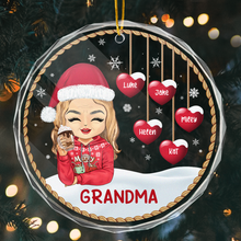 Christmas Grandma - Customized Personalized Glass Ornament - Chritstmas Gift For Family