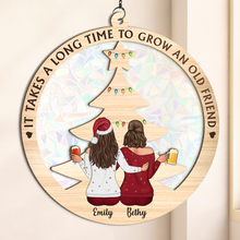 It Takes A Long Time To Grow An Old Friend - Personalized Acrylic Window Suncatcher Ornament - Christmas Gift For Old Friend