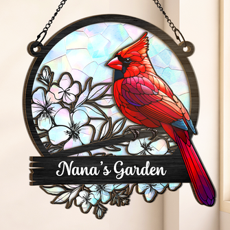 Nana's Garden Love Grows Here - Personalized Acrylic Window Suncatcher Ornament