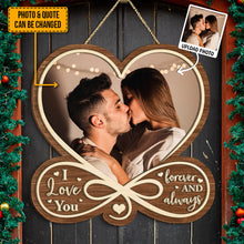 Heart Shaped Custom Photo Door Hanger - Personalized Door Signs - Gift For Couple, Husband Wife