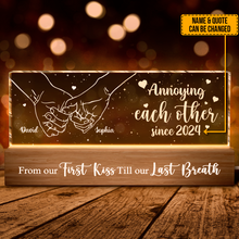 From Our First Kiss Till Our Lasr Breath - Customized Personalized Acrylic LED Night Light - Gift For Couple Husband Wife