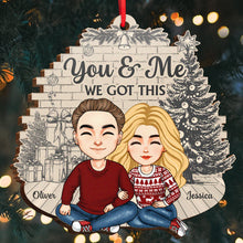 You & Me - Customized Personalized Wooden Cutout Ornament - Christmas Gift For Couple Husband Wife