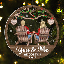 Together We Build A Life We Love - Customized Personalized Window Suncatcher Ornament - Christmas Gift For Couple