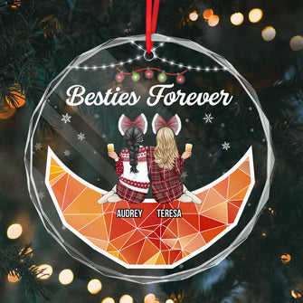 Besties Forever -  Personalized Glass Ornament - Gift For Besties BFF Sisters