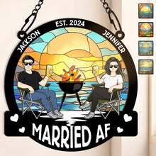 Married Couple - Personalized Acrylic Window Suncatcher Ornament - Gift For Couple Husband Wife