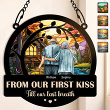 From Our First Kiss - Customized Personalized Window Suncatcher Ornament - Gift For Couple Husband Wife