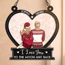 I Love You To The Moon - Customized Personalized Window Ornament - Christmas Gift For Couple