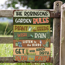 Garden Rules -  Customized Personality Metal Sign - Gift For Garden Lover