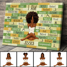 I Am Black Woman Yoga Pose -  Customized Personality Canvas - Gift For Black Woman Girl