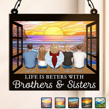 Brothers & Sisters - Personalized Acrylic Window Suncatcher Ornament - Gift For Family