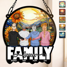 Family Sitting - Personalized Window Ornament - Christmas Gift For Family Father Mother