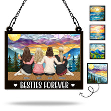 Besties Forever - Personalized Acrylic Window Suncatcher Ornament - Gift For Besties, Sisters