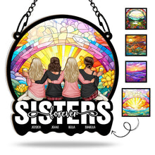 Besties Forever - Personalized Acrylic Window Suncatcher Ornament - Gift For Sisters Besties