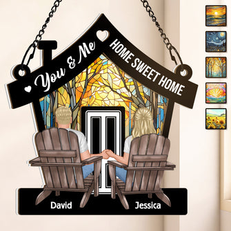 Our Sweet Home - Customized Personalized Window Suncatcher Ornament - Gift For Couple Husband Wife