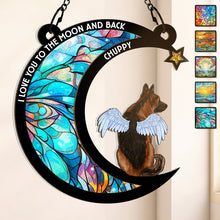 Love You To The Moon & Back - Personalized Acrylic Window Suncatcher Ornament - Gift For Dog Lovers, Pet Lover