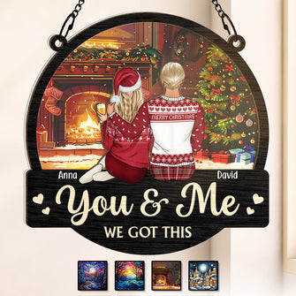 You & Me - Personalized Acrylic Window Suncatcher Ornament - Christmas, Anniversary Gift For Couple