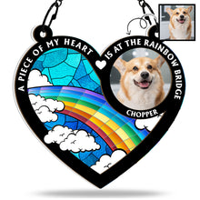 Custom Photo A Piece Of My Heart - Personalized Acrylic Window Suncatcher Ornament - Gift For Dog Lover