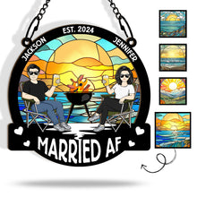 Married Couple - Personalized Acrylic Window Suncatcher Ornament - Gift For Couple Husband Wife