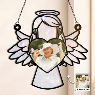 Angel Holds My Loved Ones - Personalized Acrylic Window Suncatcher Ornament - Gift For Angel