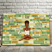 I Am Black Woman Yoga Pose -  Customized Personality Canvas - Gift For Black Woman Girl